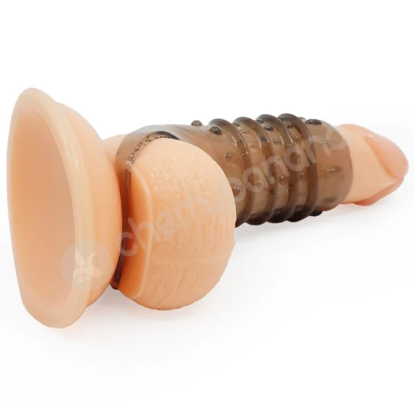 Cherry Banana Grey Beaded Screw Penis Sleeve