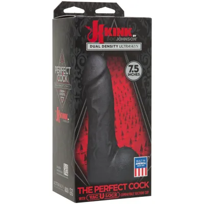 Kink the Perfect Cock 7 5 inch w Removable Vac U Lock Suction Cup Black
