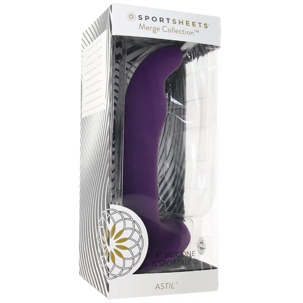 Sportsheets Astil 8” Silicone Dildo Dark Purple