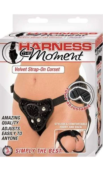 Harness the Moment Velvet Strap-on Corset-Black