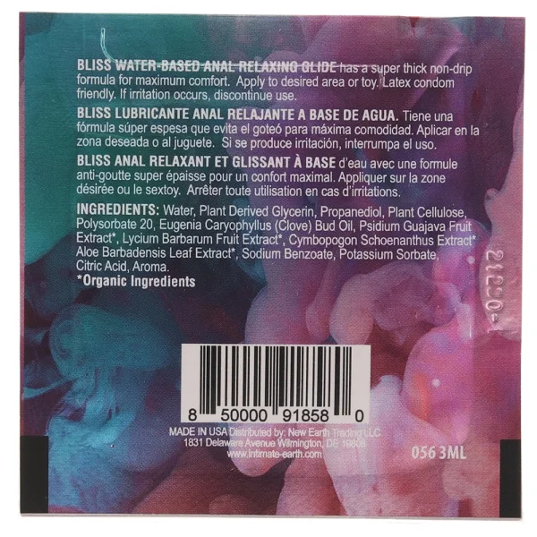 Intimate Earth Bliss Water Based Anal Relaxing Glide