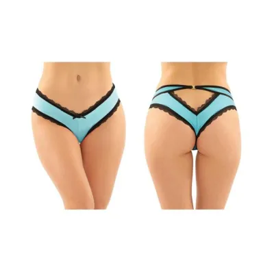 Dahlia Cheeky Hipster Panty With Lace Trim And Keyhole Cutout 6 pack S m Turquoise