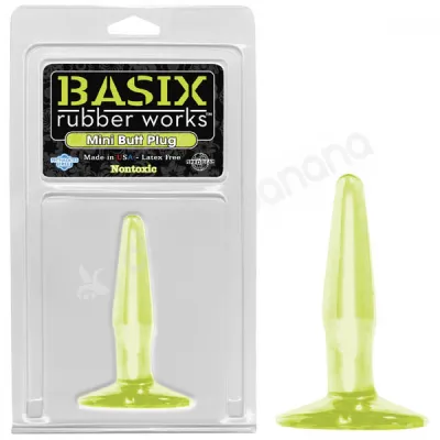 Basix Rubber Works Glow In The Dark Mini Butt Plug