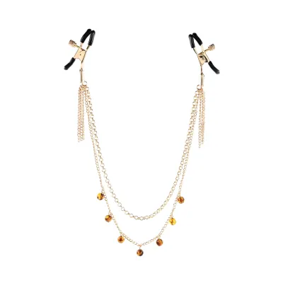 Amber Chain Nipple Clamps