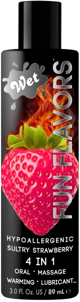 Wet Fun Flavors Sexy Strawberry Warming Water-Based Lube | 3oz