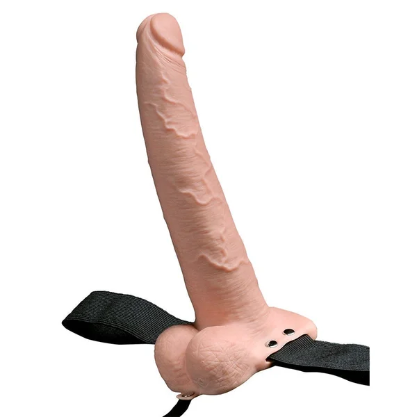 Fetish Fantasy Hollow Vibrating Rechargeable Strap-On Dildo with Balls and Harness by Pipedream Products — image 2 of 6
