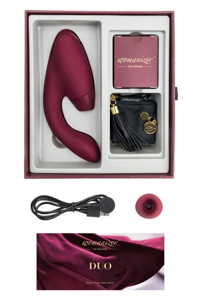 Womanizer Duo 8" Rabbit Vibrator with Pleasure Air Clitoral Stimulator