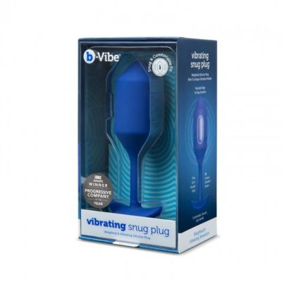 b Vibe Vibrating Snug Plug XL Navy Blue