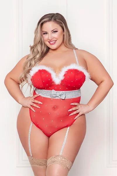 Seven Til Midnight Christmas Candy Cane Lane Mesh Teddy