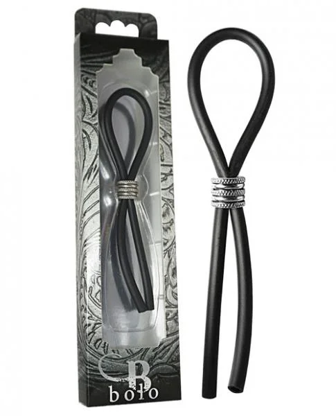 Bolo Lasso & Grooved Stainless Steel Slider Black