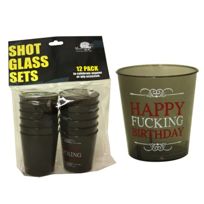 Happy Fucking B Day Shot Glass Set 12Pk