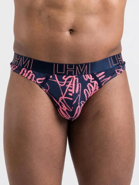 LHM Modal Navy Blue Abstract Print Thong