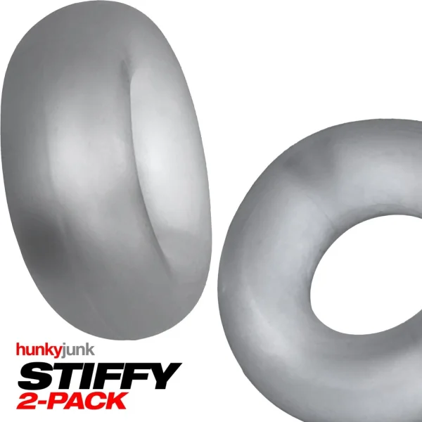Hunkyjunk Stiffy Bulge Cock Ring Clear Ice 2 Pack — image 5 of 13