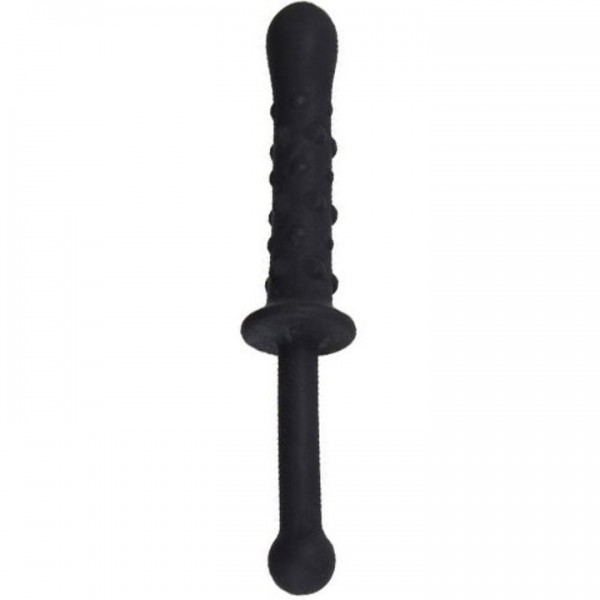 Bondara Silicone Slim Dotted Dildo with Handle - 9.5 Inch