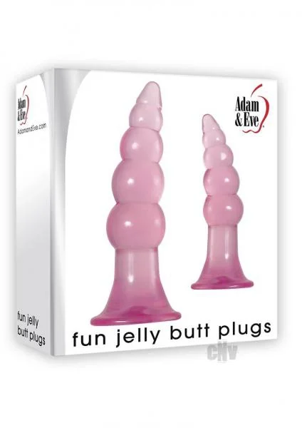 Fun Jelly Butt Plugs Pink Set of 2