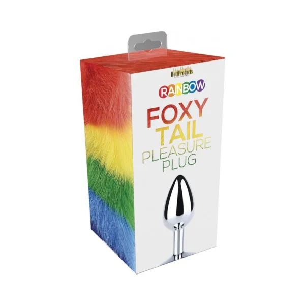 Rainbow Foxy Tail  Fur Tail With Stainless Steel Butt Plug — image 9 of 9