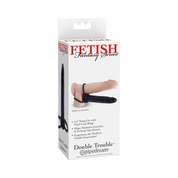 Fetish Fantasy Double Trouble Strap On 5.5 Inches Black