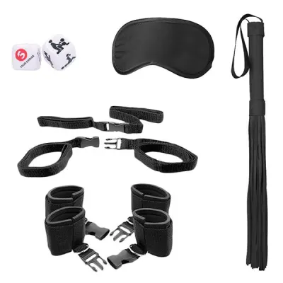 Ouch Black White Bed Post Bindings Restraint Kit