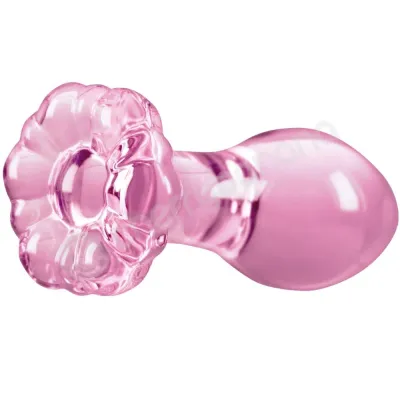 Crystal Flower Pink Glass 2 8 Butt Plug