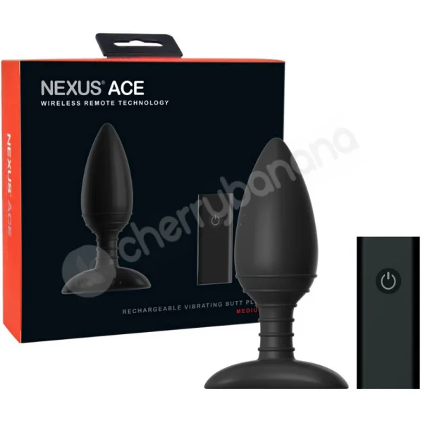 Nexus Ace Medium Black Remote Control Vibrating Butt Plug