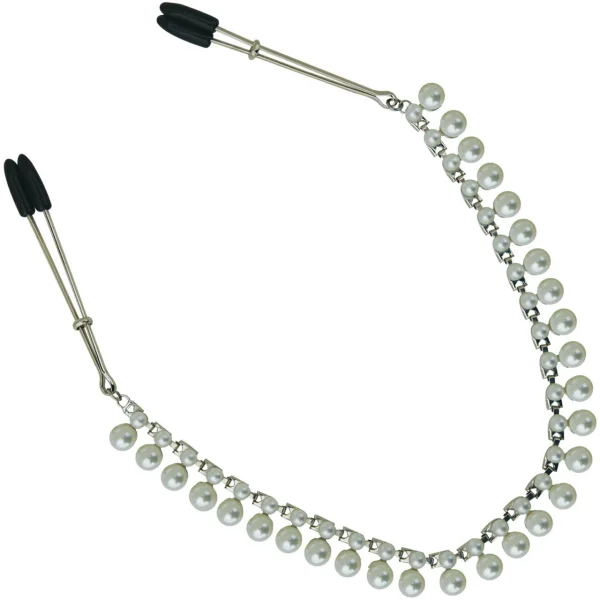 Midnight Pearl Chain Nipple Clips By Sportsheets