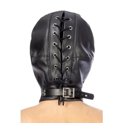 Fetish Tentation BDSM Open Mouth and Eyes Leatherette Hood