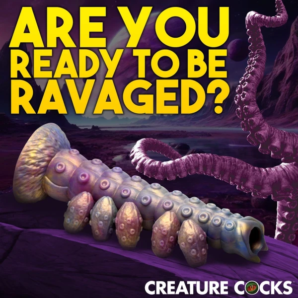 Deep Invader Tentacle 11.5" Silicone Ovipositor Dildo With Eggs By Creature Cocks