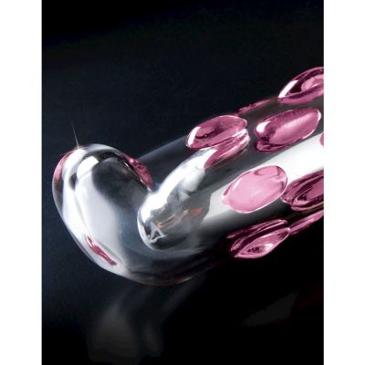 Icicles Hand Blown Glass Massager No 19 Pink 7 Inch