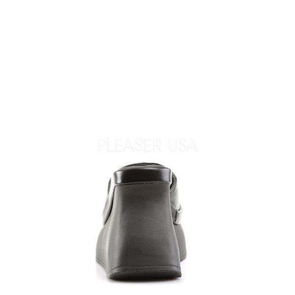 PACE-01 - 4 1/2" Goth Punk Wedge Blk Pu P/F Sandal — image 4 of 4