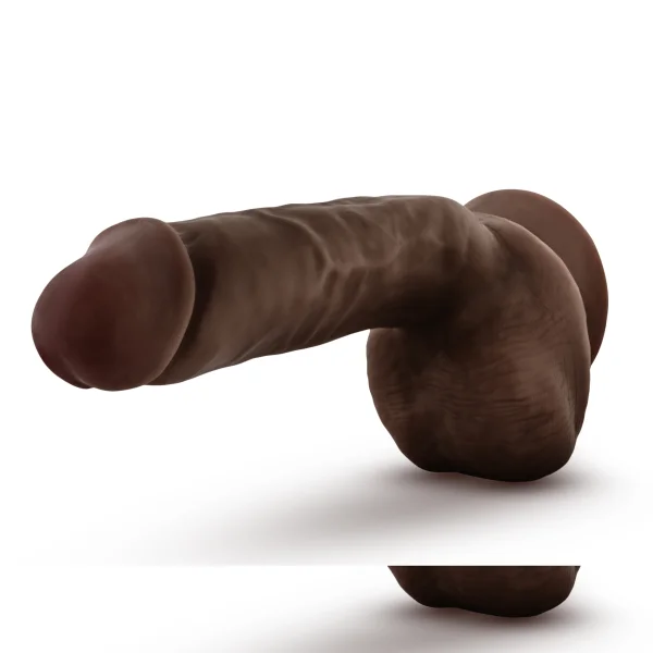 Dr. Skin Glide - 8.5 Inch Self Lubricating Dildo  Lubricating Dildo With Balls - Chocolate