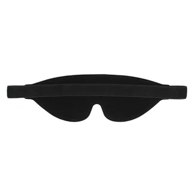 Ouch Black White Stitched Leather Logo Eye Mask