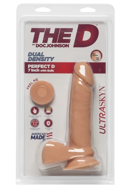 The D - Perfect D 7" Suction Cup Dildo by Doc Johnson - Vanilla