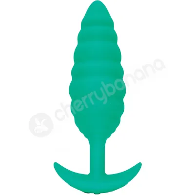 B Vibe Zoe Ligon Collection Green Twist Ribbed Texture Vibrating Anal Plug