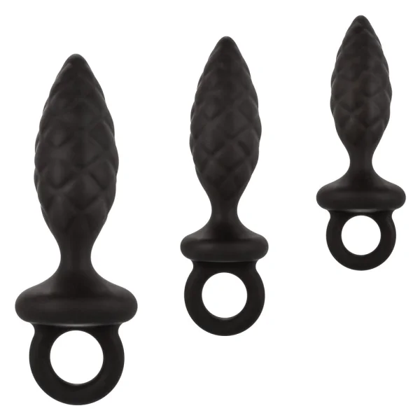 Silicone Anal Training Kit - Set of 3 Textured Butt Plugs