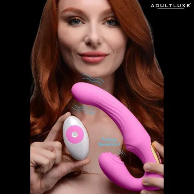 Strapless Strap On Remote Control Vibrator