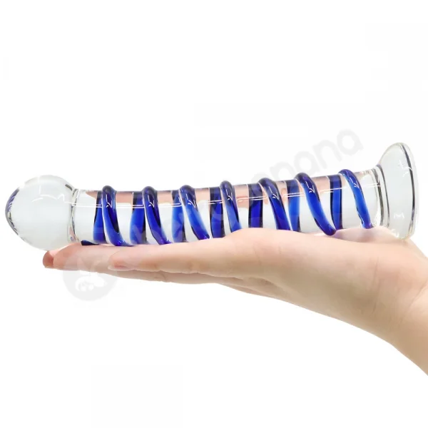 Crystal Pleasures Glass Mystic Rain Swirled Dildo