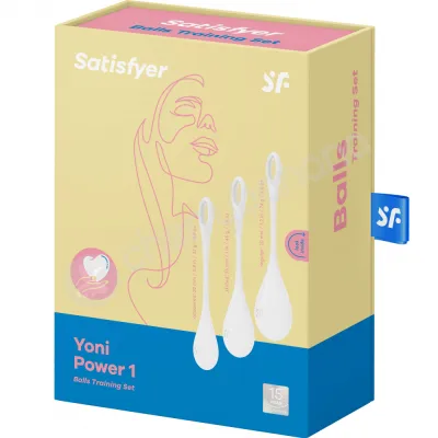 Satisfyer Yoni Power Ball 1 White Ben Wa Kegel Balls 3pc Set