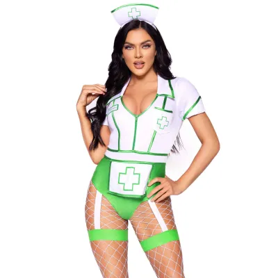 Nurse Feelgood Sexy Costume Large White green