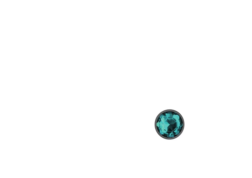 Cheeky Charms - Gunmetal Metal Butt Plug - Round - Teal - Small
