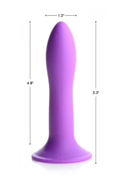 Squeeze-It Squeezable Slender Suction Cup Dildo - Purple