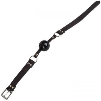 Bondara Luxe Black Nubuck Leather Ball Gag