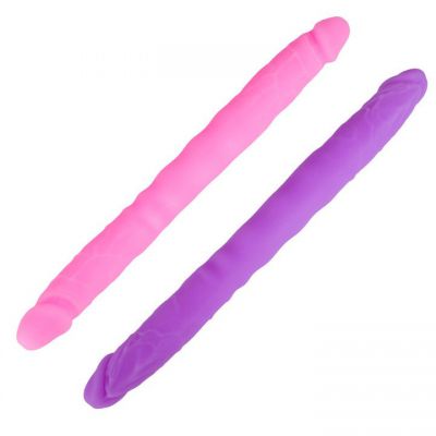 Bondara Pink or Purple Silicone Double Dildo 12 Inch