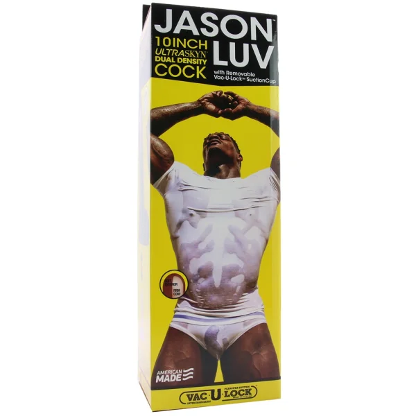 Jason Luv - 10 Inch Ultraskyn Cock With Removable Vac-U-Lock Suction Cup - Chocolate