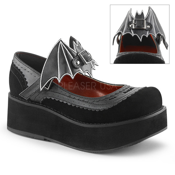 2 1/4 inches P/F Mary Jane w/Bat on Ankle Strap