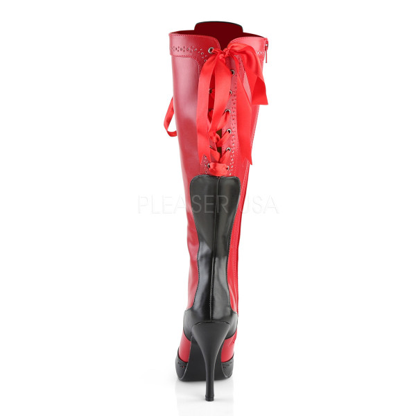 TEMPT-126 - 4 1/2" Heel Ribbon Lace Up Knee BT W/Concealed PF — image 4 of 4