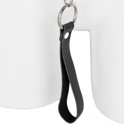 Bondara Luxe Black Leather Studded Collar with Leash