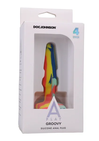 A-Play Groovy Silicone 4" Anal Plug By Doc Johnson - Sunrise — image 12 of 15