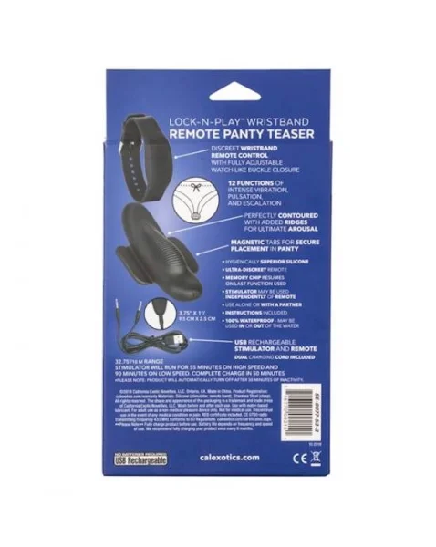 Lock-n-play Wristband Remote Panty Teaser - Black
