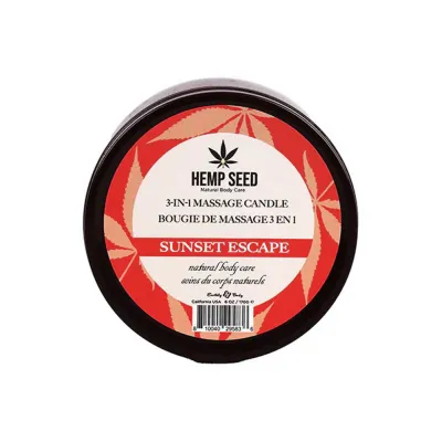 Hemp Seed 3 in 1 Massage Candle Sunset Escape 6 Oz