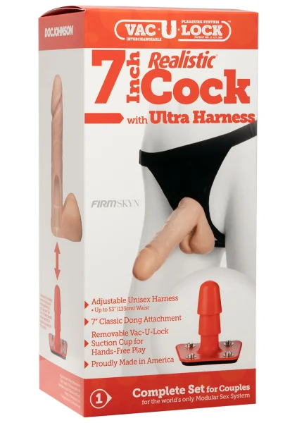 VacULock Ultra Harness 2 And Plug With 7 Inch Realistic Cock